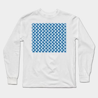 Blue Ghost Pattern Long Sleeve T-Shirt